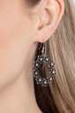 Flower Loop Earrings with White Crystals - Floral Halos