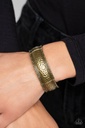 Antiqued Brass Stretch Bangle Bracelet - Textile Tenor