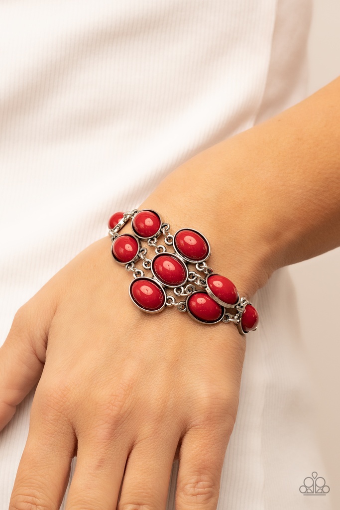 Floral Red Bread Bracelet - Color Wheel Garden