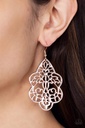 Boho Earrings Dangle in Rose Gold Filigree - Festive Foliage
