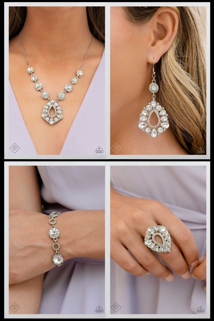 Crystal Jewelry Set in Silver - Fashion Fix - Rarest Treasure