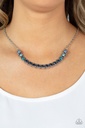 Ombre Necklace with Blue Crystals and Silver Chain - Throwing SHADES