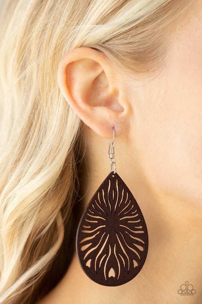 Wood Teardrop Earrings - Sunny Incantations