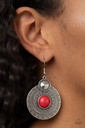 Tribal Earrings with Red Stone - Terra Throwdown