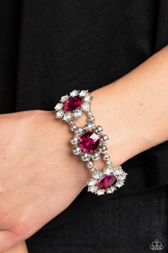 Pink Fancy Stretch Bracelet with Crystals - Pact of Petals