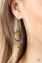 Yellow Crystal Earrings Dangle in Silver - Palace Politics
