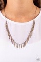 Brass Fringe Necklace Dainty Chain - Striking Sheen