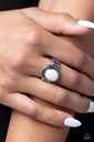 White Stone Stretch Ring Silver Adjustable Ring Band - Ranch Ready