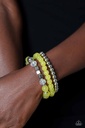 Stretch Bracelet Set of 3 Stretchy in Yellow and Silver - CUBE Your Enthusiasm