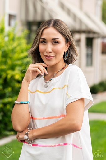 Heart Charm Jewelry Set With Crystals and Turquoise Blue Accents - Fashion Fix - Colorful