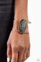Oversized Gold Bracelet Cuff with Iridescent Faux Abalone Shell Finish - Enigmatic Energy