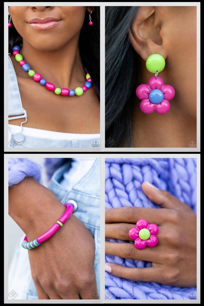 Colorful Beaded Jewelry Set with Flowers - Fashion Fix - Poppin