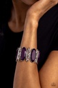 Purple Beads Stretch Bracelet - Saturated Sparkle