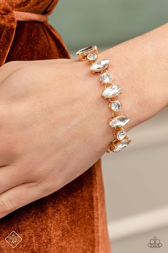 Statement Crystal Bracelet in Gold and Clasp Closure - Exclusively Extravagant