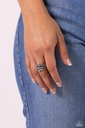 Inspirational Floral Stretch Ring in Silver with Adjustable Ring Band - Backyard Beauty
