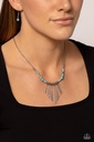 Dainty Turquoise Necklace Fringe in Silver Chain - CLAWS of Nature