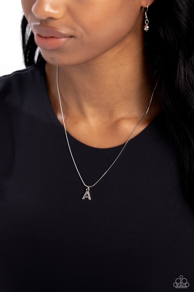 Letter A Necklace in Dainty Silver Snake Chain - Seize the Initial