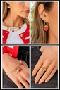 Strawberry Charm Jewelry Set in Gold - Fashion Fix - Fruit Festival