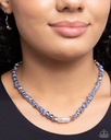 Natural Blue Stone Necklace with Baroque Pearl and Silver Beads - Seasonal Socialite