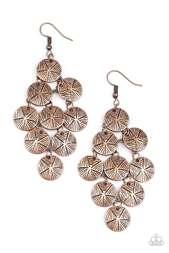 [081] Chandelier Earrings with Copper Discs - How CHIME Flies