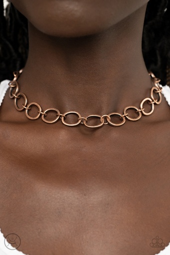[123] O-Ring Choker Necklace in Copper - 90s Nostalgia