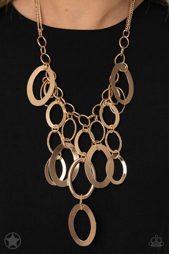 [129] Statement Necklace with Gold Links - A Golden Spell