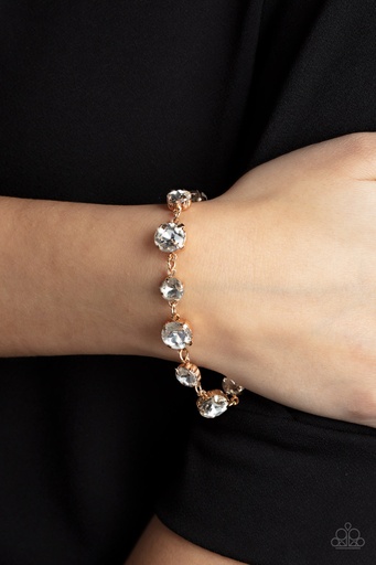 [139] Gold Bracelet with Crystals and Clasp - Bippity Boppity BLING