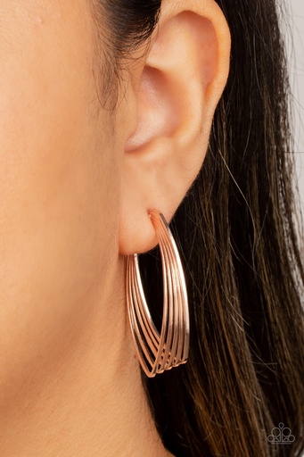 [145] Rose Gold Earrings Small Hoops - Industrial Illusion