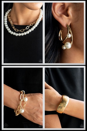 [255] Jewelry Set with Pearls and Thick Gold Chain - Fashion Fix - Nautical Pier
