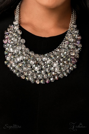 [280] Statement Necklace Beaded Iridescent Crystal Jewelry - The Tanger