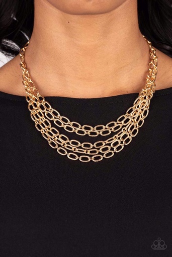 [395-N] Gold Layered Gold Chain Necklace - House of CHAIN