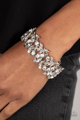[516-B] Elegant Stretchy Crystal Bracelet - Feathered Finesse