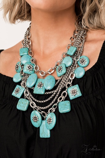 [533] Statement Western Layered Turquoise Stone Necklace - Bountiful