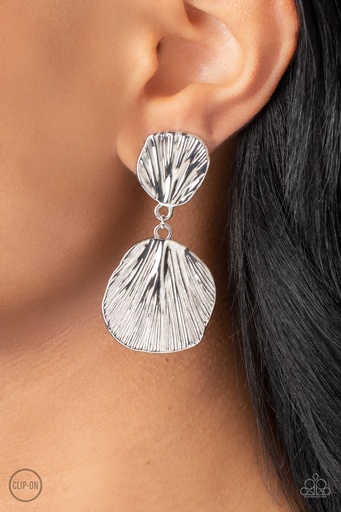 [498] Clip On Earrings Drop Earrings in Silver - Metro Mermaid